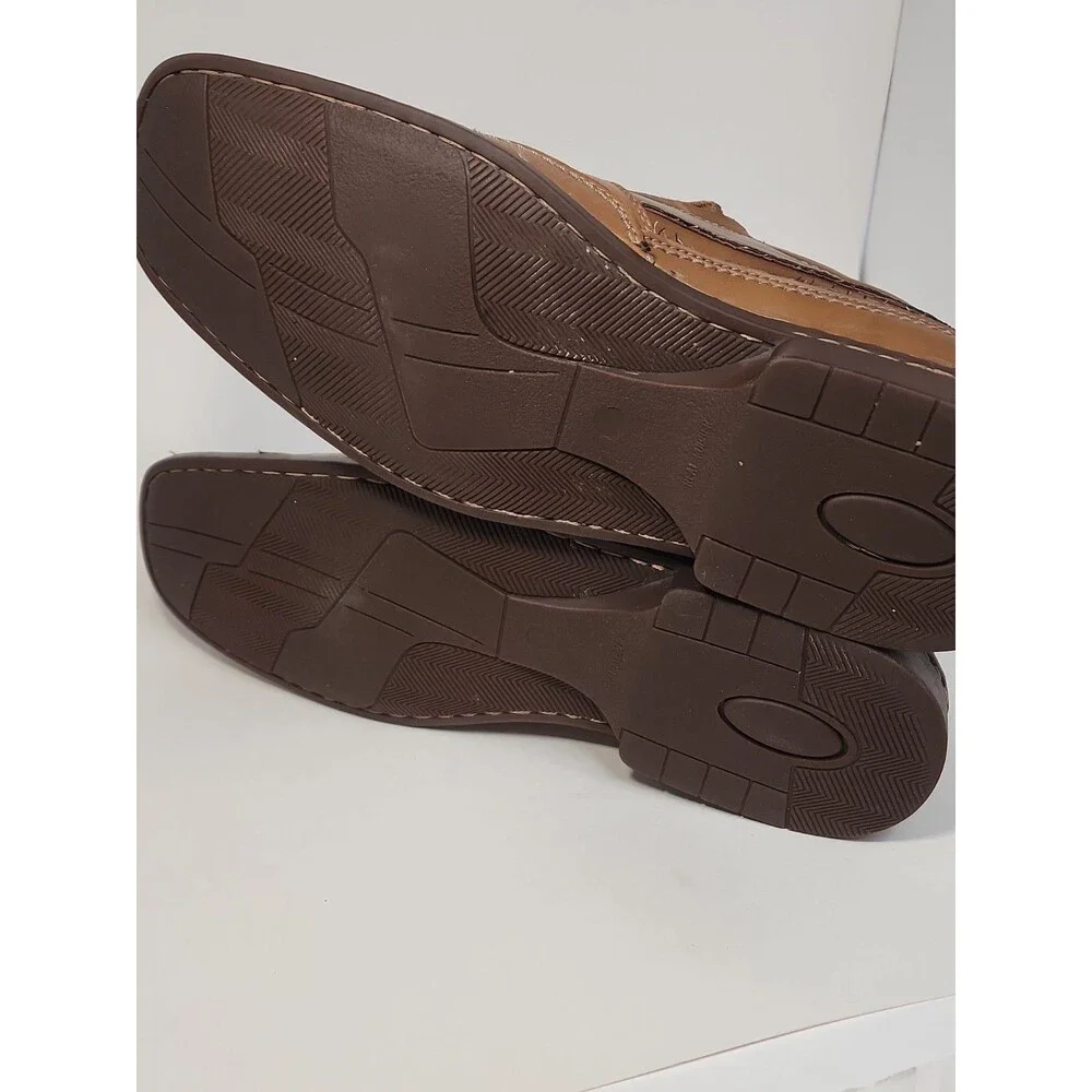 Men’s Natha Studio Leather Loafers Light Brown Soles Shoes Size 11.5